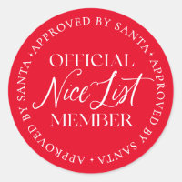 Nice List Member Approved By Santa Christmas