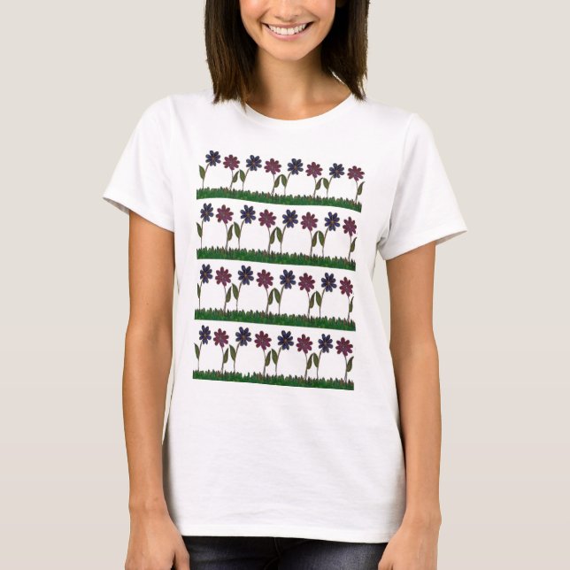 Nice & Lovely Spring Martenity Flowers art Design T-Shirt (Front)