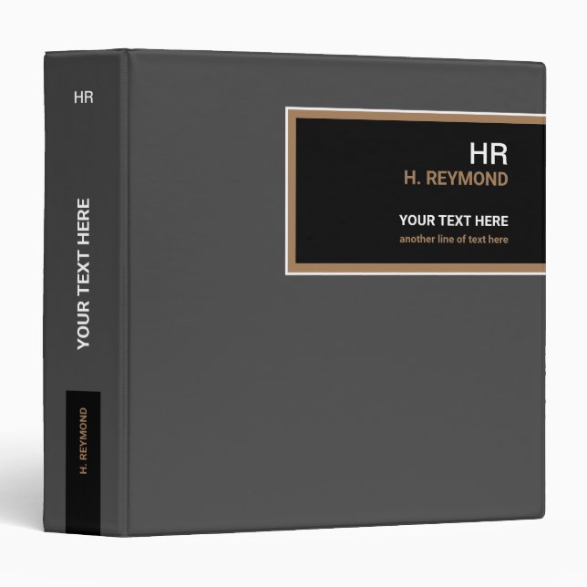 nice modern office-or-school GRAY Binder (Front/Spine)