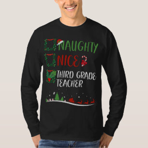 Nice Naughty 3rd GRADE TEACHER Christmas Matching T-Shirt