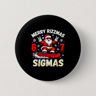 Nice Naughty 67 Funny 6-7 Meme Slang Christmas  2 Inch Round Button