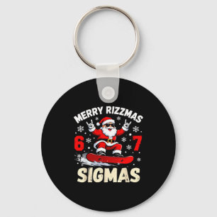 Nice Naughty 67 Funny 6-7 Meme Slang Christmas Keychain