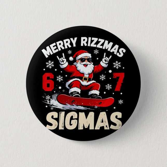 Nice Naughty 67 Funny 6-7 Meme Slang Trending Chri 2 Inch Round Button (Front)