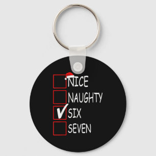 Nice Naughty 67 Funny Brainrot Meme Six Seven Slan Keychain
