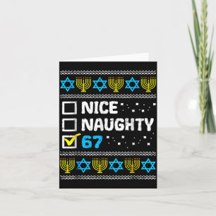 Nice Naughty 67 Six Seven Ugly Hanukkah Sweater Ch Card
