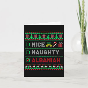 Nice Naughty Albanian Christmas Checklist Albania  Card