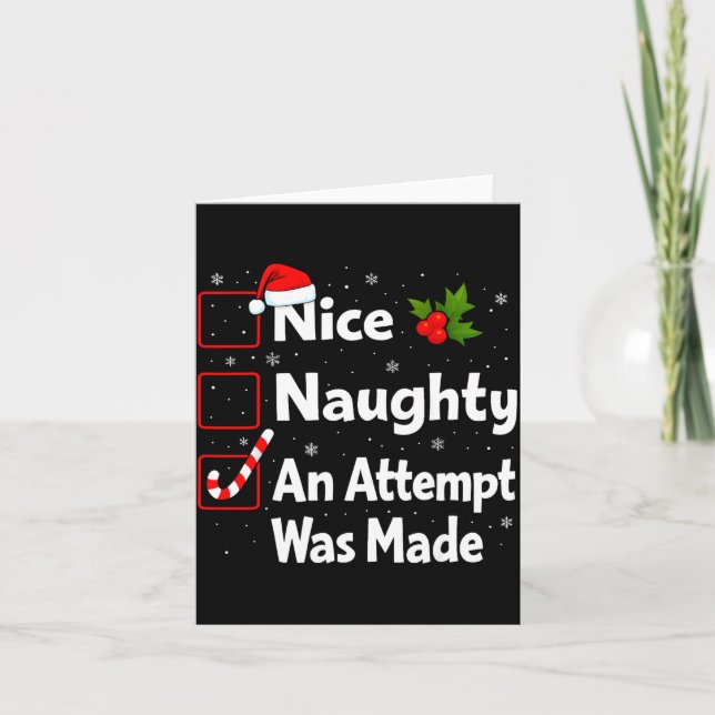 Nice Naughty An Attempt Was Made Christmas List Sa Card (Front)
