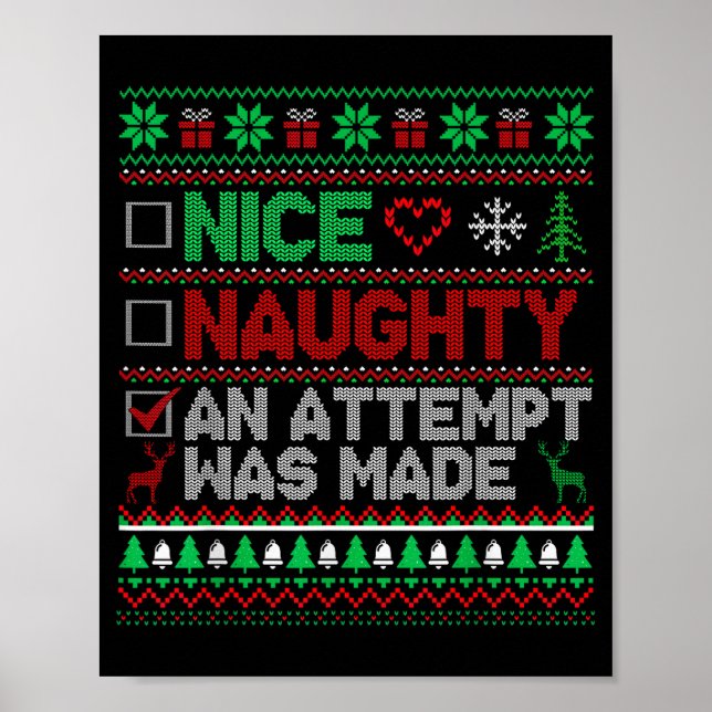 Nice Naughty An Attempt Was Made Christmas List Sa Poster (Front)