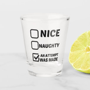 NICE NAUGHTY AN ATTEMPT WAS MADE SHOT GLASS