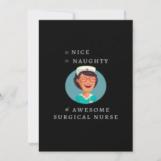 Nice Naughty Awesome Surgical Nurse Holiday Card