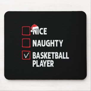 Nice Naughty Basketball Player Boys Christmas Mens Mouse Pad