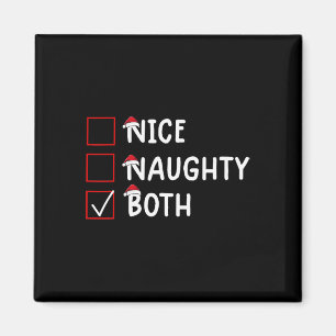 Nice Naughty Both Cute Christmas  Magnet