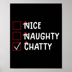 Nice Naughty Chatty Cute Christmas  Poster