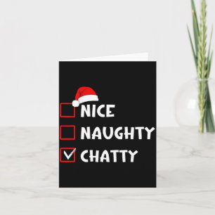 Nice Naughty Chatty Funny Christmas List  Card