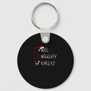 Nice Naughty Christmas Kyrgyzstan Heritage  Keychain