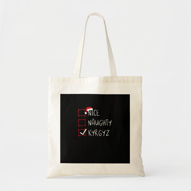 Nice Naughty Christmas Kyrgyzstan HeritageTote Bag (Front)