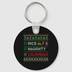 Nice Naughty Colombian Christmas Checklist Colombi Keychain