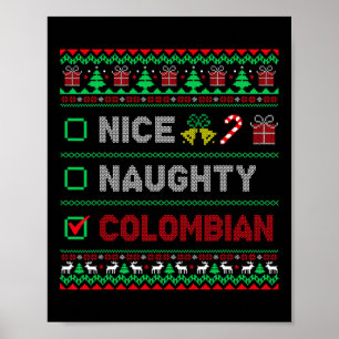 Nice Naughty Colombian Christmas Checklist Colombi Poster