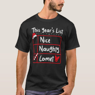 Nice Naughty Comet Christmas List Santa's Reinde T-Shirt