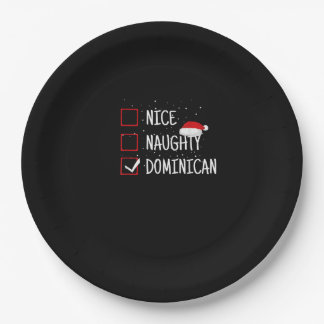 Nice Naughty Dominican Christmas List Paper Plate