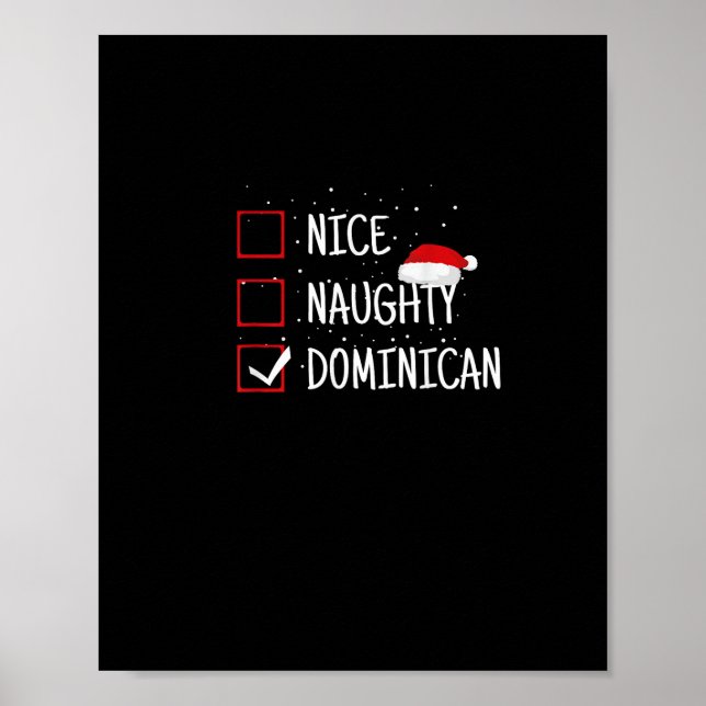 Nice Naughty Dominican Christmas List   Poster (Front)