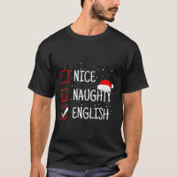 Nice Naughty English Christmas Checklist Funny Eng