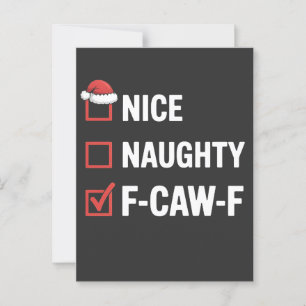 Nice Naughty F-Caw-F Funny Santa Naughty  Postcard