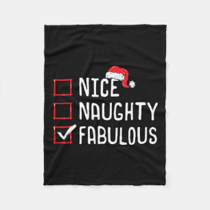 Nice Naughty Fabulous Christmas List 1 Fleece Blanket