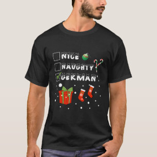Nice Naughty German Frohe Weihnachten Snow Us Deut T-Shirt