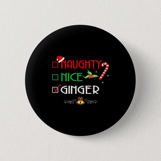 Nice Naughty Ginger Group Matching Christmas  2 Inch Round Button (Front)