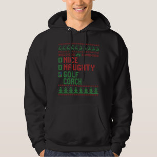Nice Naughty Golf Coach Funny Christmas Matching Hoodie