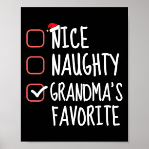 Nice Naughty Grandma's Favourite Christmas List Sa Poster