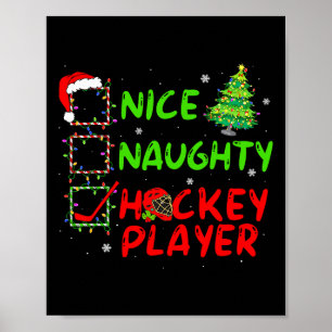 Nice Naughty Hockey Player Check List Christmas Sa Poster