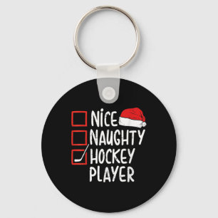 Nice Naughty Hockey Player Christmas Funny Xmas Sa Keychain