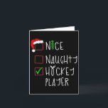 Nice Naughty Hockey Player Funny Christmas Costume Card<br><div class="desc">Nice Naughty Hockey Player Funny Christmas Costume</div>