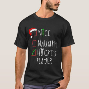Nice Naughty Hockey Player Funny Christmas Costume T-Shirt