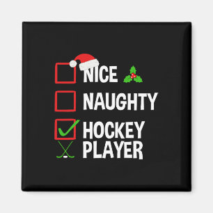 Nice Naughty Hockey Player Funny Christmas Xmas  Magnet