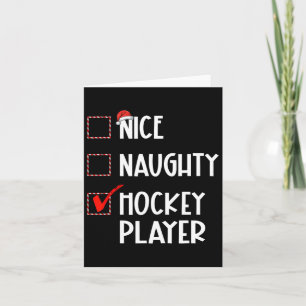 Nice Naughty Hockey Player List Christmas Santa Cl Card