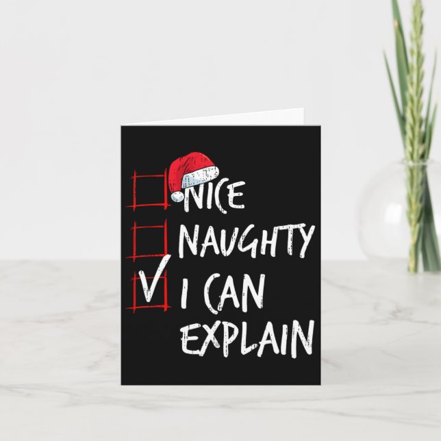 Nice Naughty I Can Explain Christmas List Santa Co Card (Front)