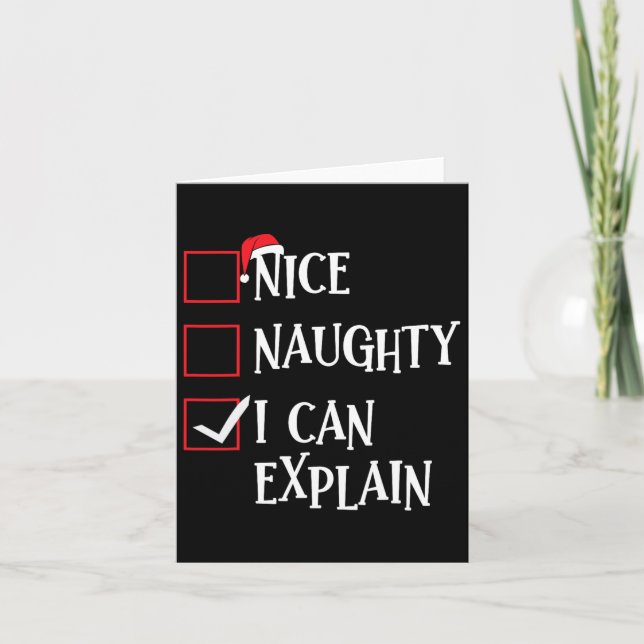 Nice Naughty I Can Explain Christmas List Xmas San Card (Front)