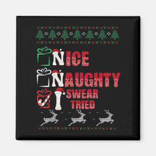 Nice Naughty I Swear I Tried List Xmas Lover Chris Magnet