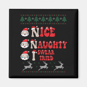 Nice Naughty I Swear I Tried List Xmas Lover Chris Magnet