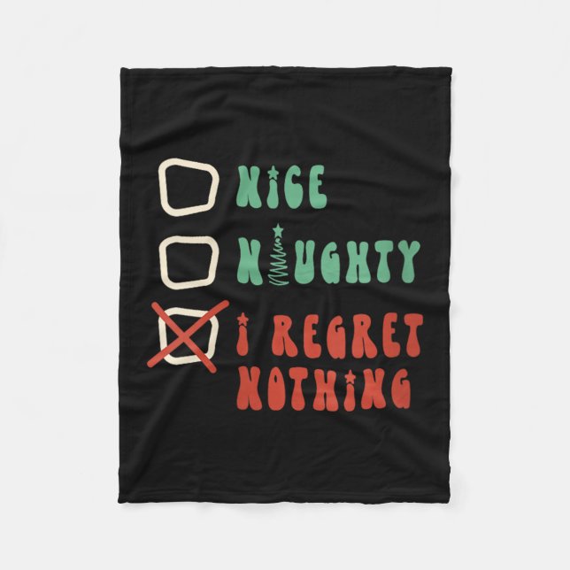 Nice Naughty I Swear I Tried V-neck  Fleece Blanket (Front)
