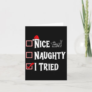 Nice Naughty - I Tried Christmas List Card