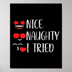 Nice Naughty I Tried Premium  Poster