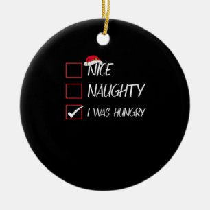Nice Naughty I Was Hangry Qatari Christmas Heritag Ceramic Ornament