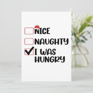 Nice Naughty I Was Hungry Christmas List Invitation
