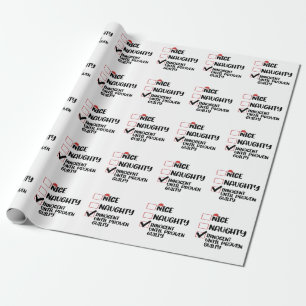 Nice Naughty Innocent Until Proven Guilty Christma Wrapping Paper