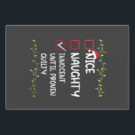 Nice Naughty Innocent Until Proven Guilty Xmas Wrapping Paper Sheet<br><div class="desc">Santa court, naughty list appeal, Christmas justice, festive legal humour, holiday trial, innocent until Xmas, Santa lawyer, Christmas 2025 humour, jolly verdict, coal court</div>