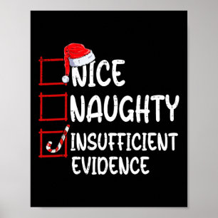 Nice Naughty Insufficient Evidence Christmas List  Poster